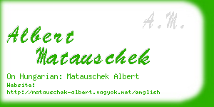 albert matauschek business card